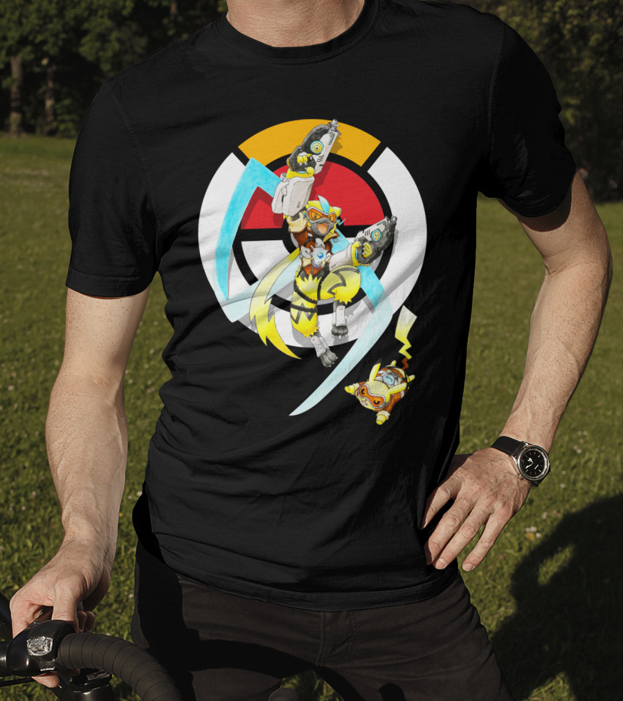 Pokemon X Zeraora X Pikachu Overwatch Style Battle T-Shirt