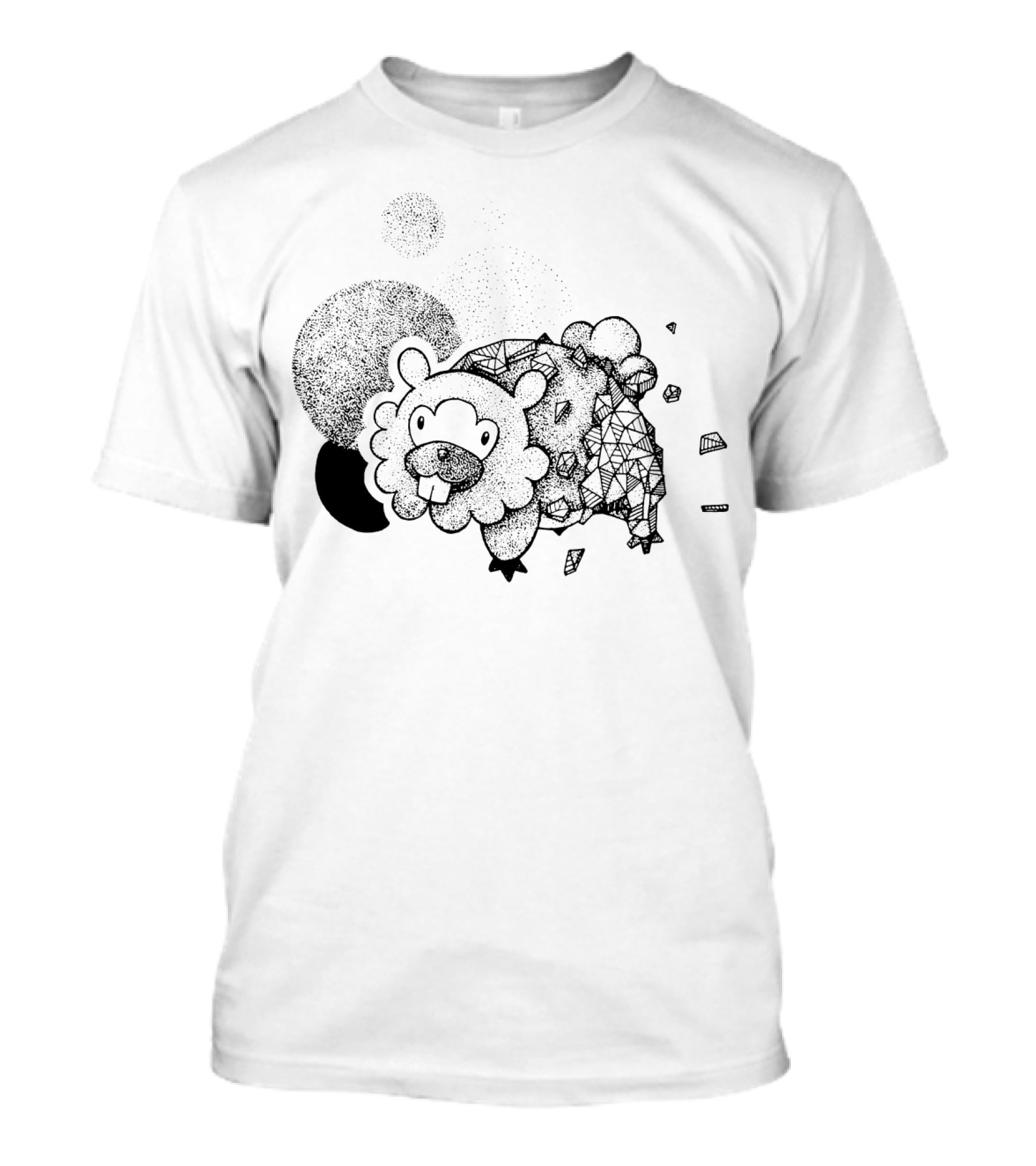 Geometric Pokemon Bidoof Dotwork Triangle T-Shirt