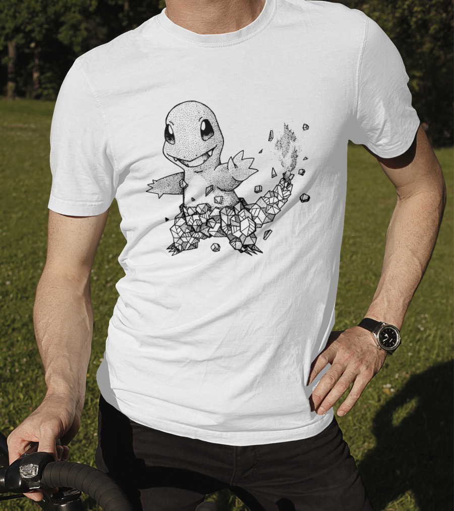 Geometric Charmander Pokemon Crystal Elements T-Shirt