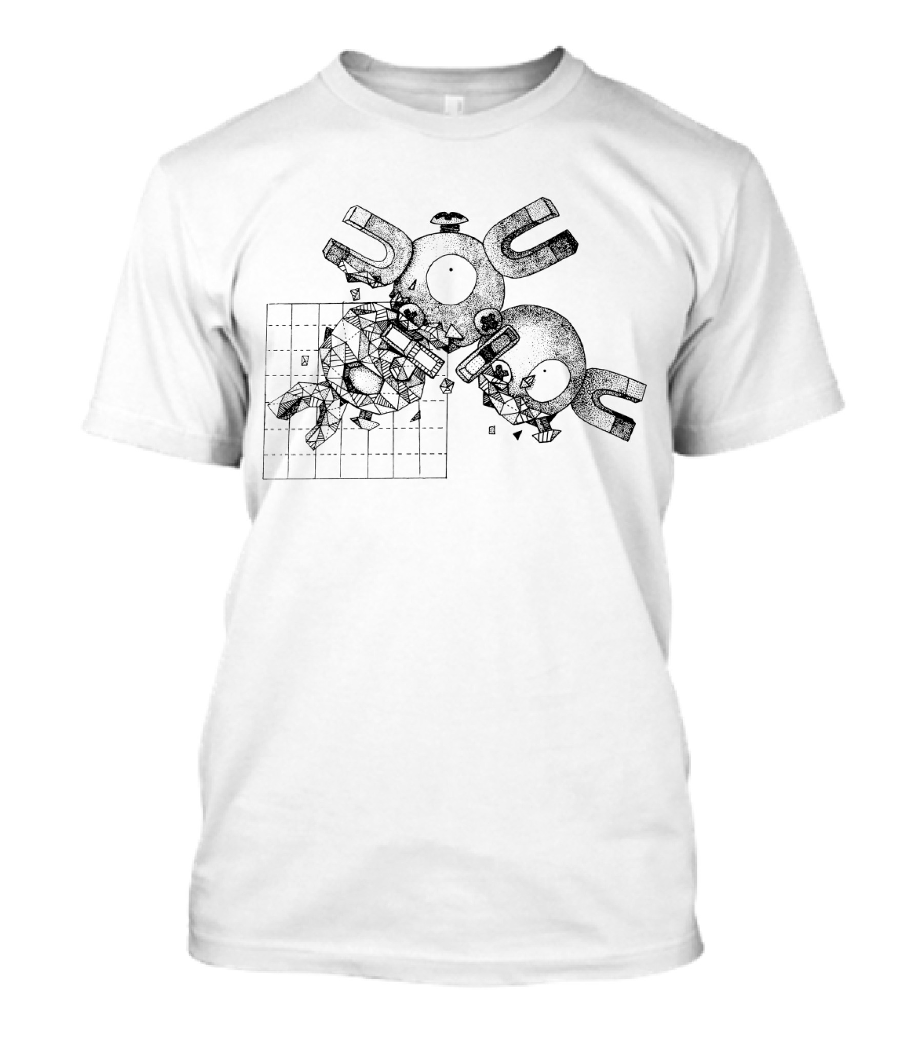 Geometric Pokemon Magneton Grid T-Shirt