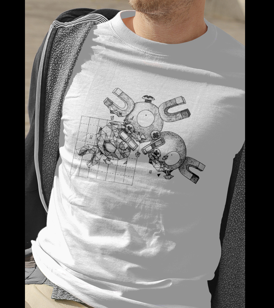 Geometric Pokemon Magneton Grid T-Shirt