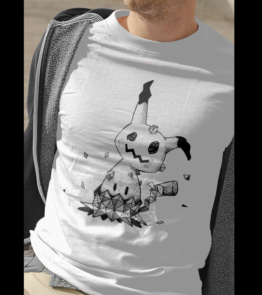 Geometric Pokemon Mimikyu Crystal Shards T-Shirt