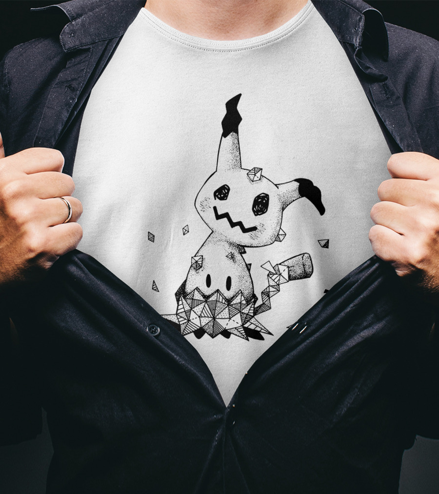 Geometric Pokemon Mimikyu Crystal Shards T-Shirt