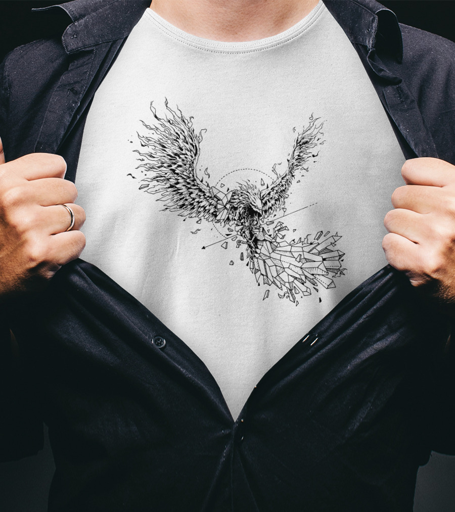 Geometric Pokemon Moltres Line T-Shirt