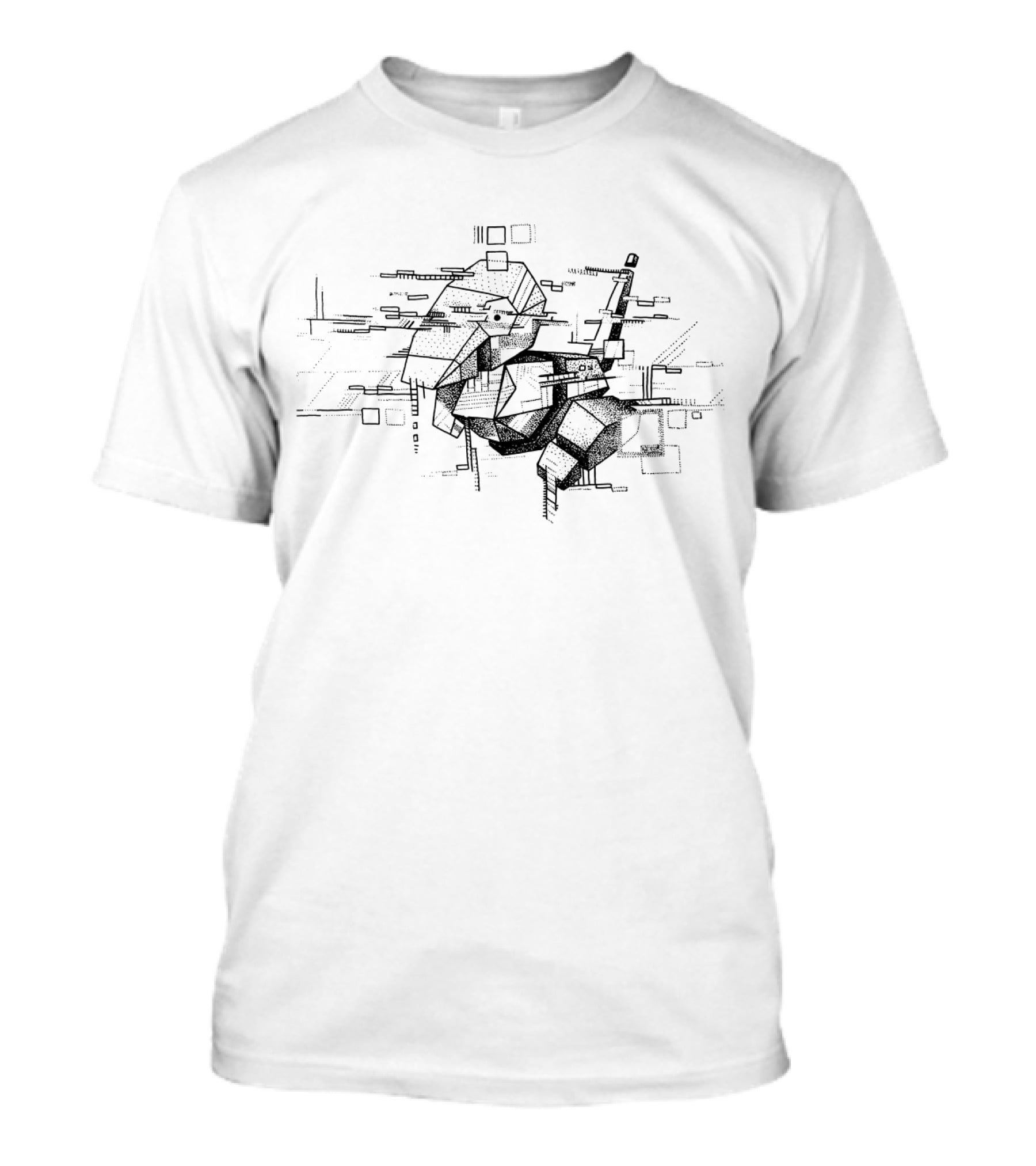 Geometric Pokemon Porygon Artistic Linework T-Shirt