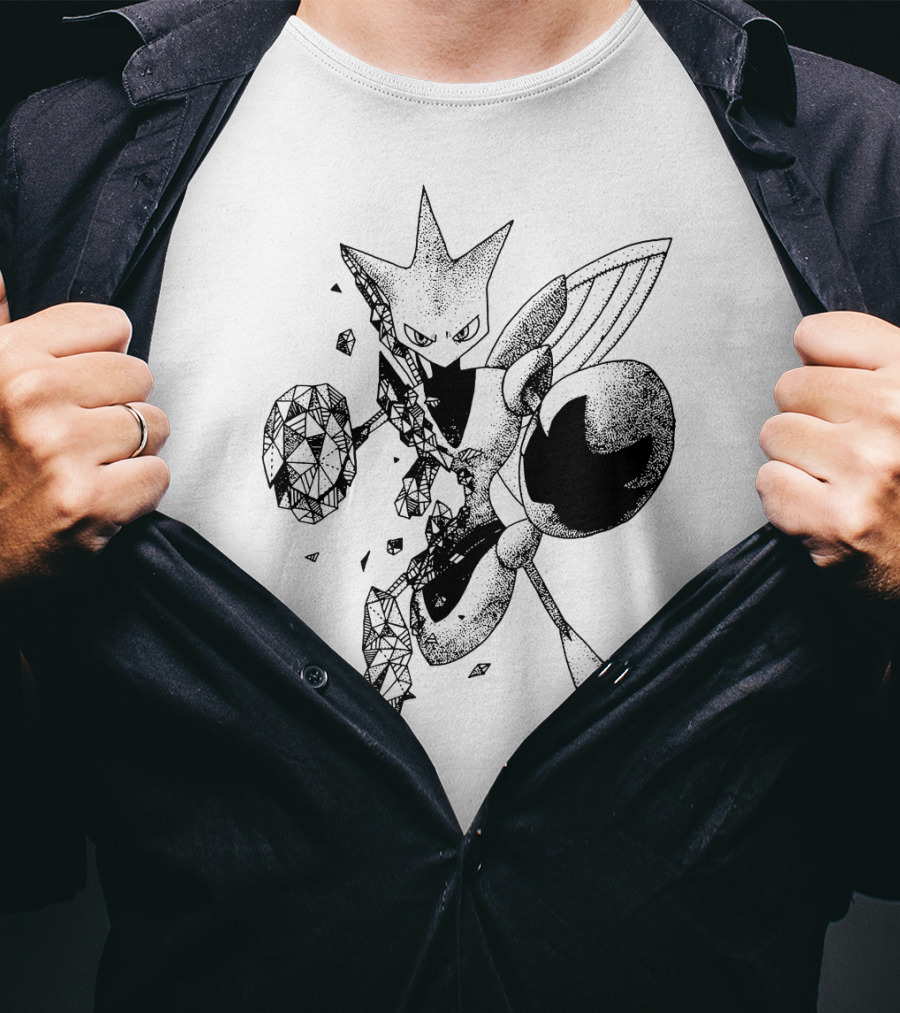 Geometric Scizor Pokemon Dotted T-Shirt