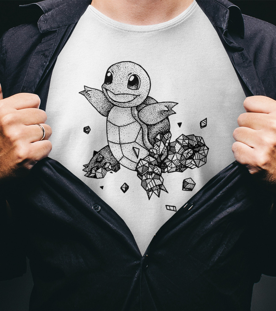 Geology Style Squirtle Polygonal T-Shirt