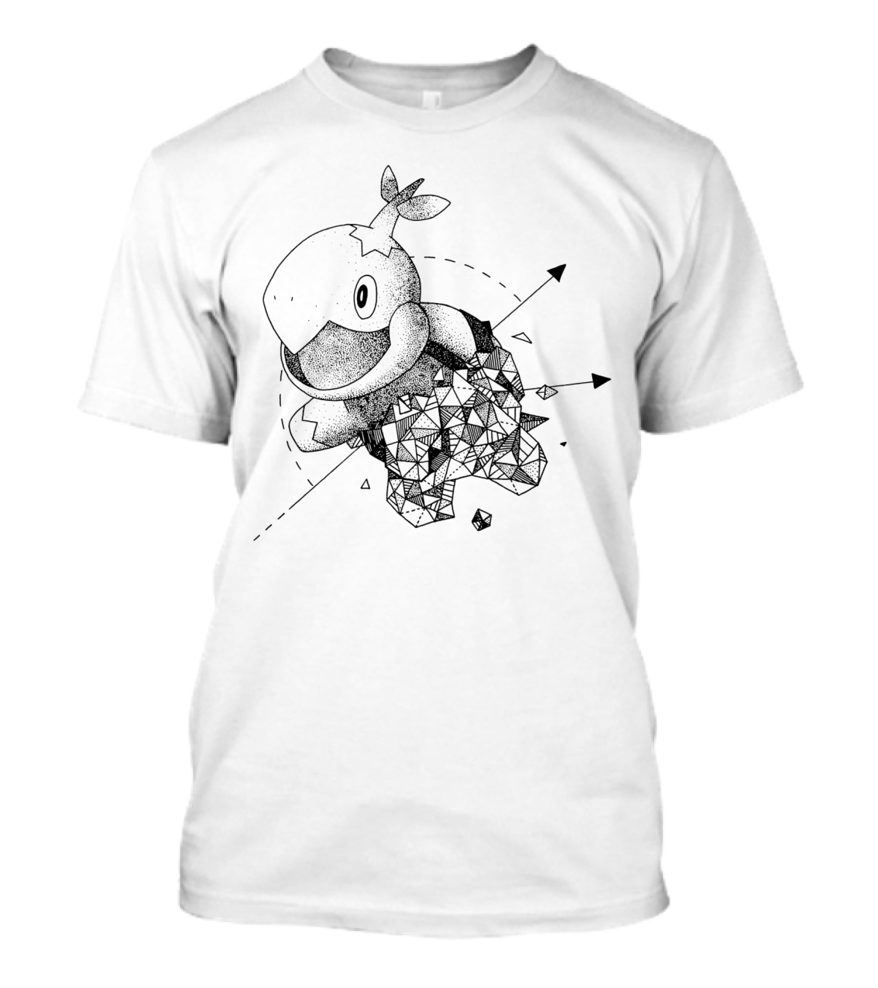 Geometric Pokemon Turtwig Dot Work Pointillism T-Shirt