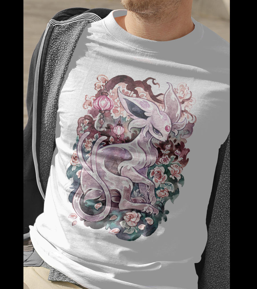 Watercolor Pokemon Espeon IN Floral Ornaments T-Shirt