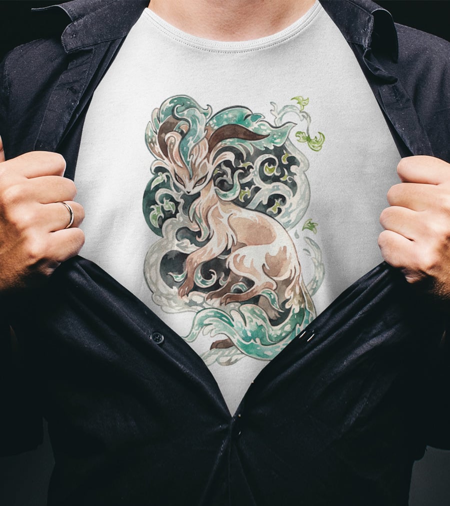 Watercolor Pokemon Leafeon Vivid Artistic T-Shirt