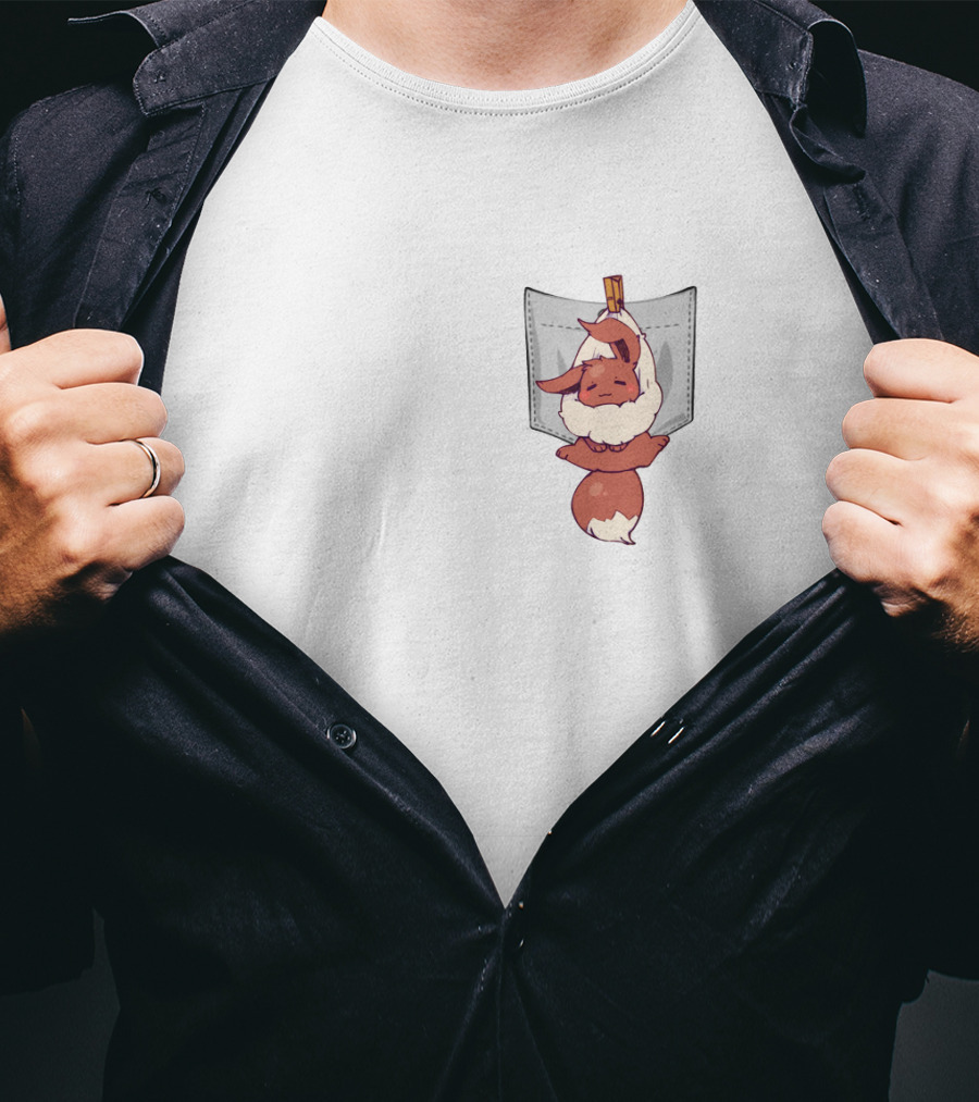 Eevee Pokémon Hanging Cute Pocket T-Shirt