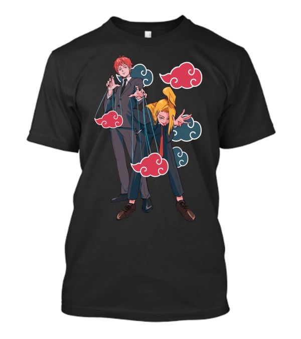 Deidara Sasori Akatsuki Puppet Masters With Clouds T-Shirt