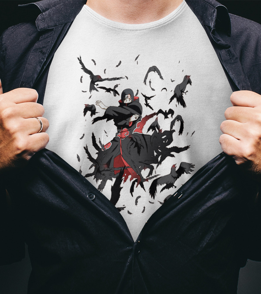 Itachi Jutsu Uchiha Crows Sharingan Manga Anime Clan T-Shirt
