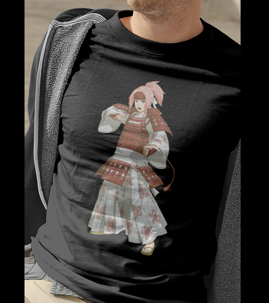 Sakura Samurai Cherry Blossom Warrior Kimono Armor T-Shirt