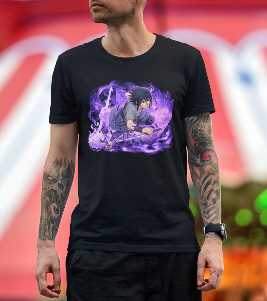 Sasuke Uchiha Purple Chakra Sword T-Shirt