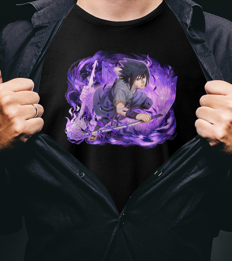 Sasuke Uchiha Purple Chakra Sword T-Shirt