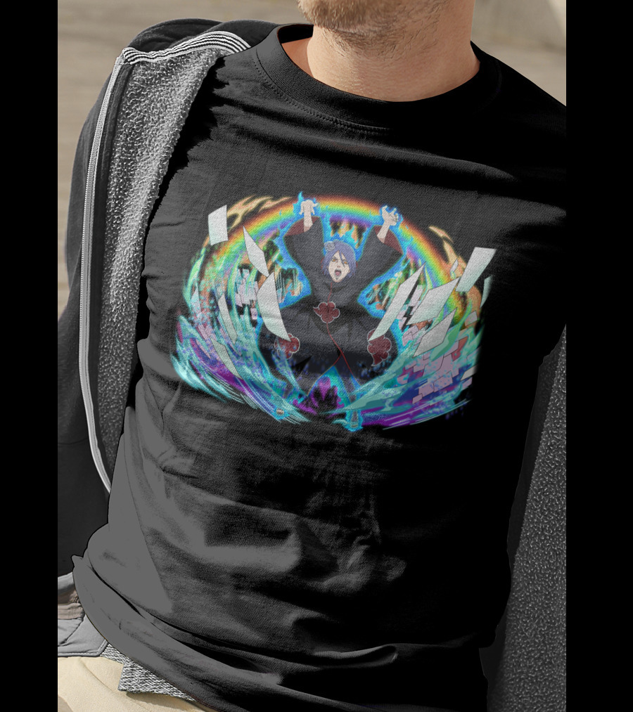 Konan Akatsuki Paper Jutsu Rainbow Energy Burst T-Shirt