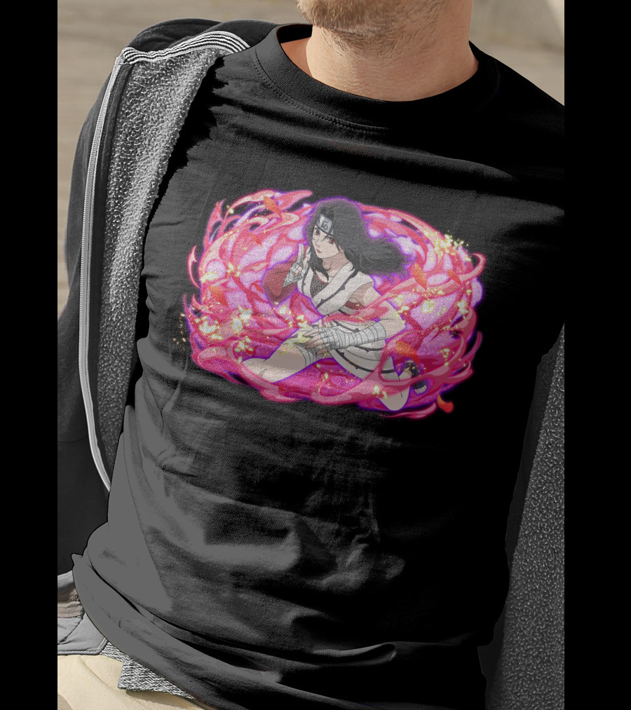 Kurenai Ninja Warrior With Pink Chakra Swirls T-Shirt
