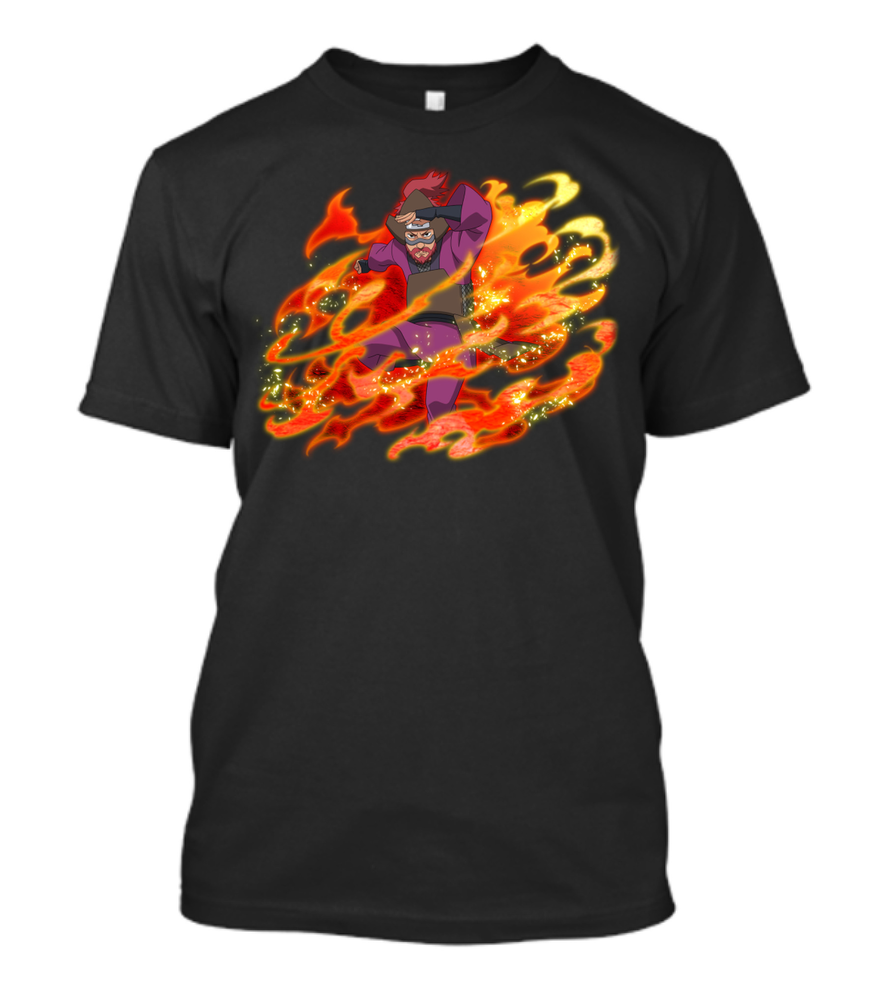 Roshi Fire Aura Anime Character Red And Purple T-Shirt