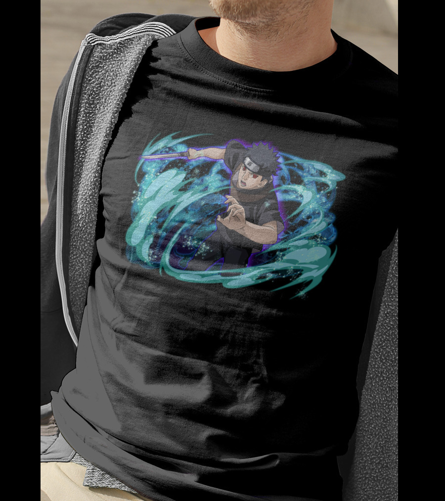 Shisui Uchiha Water Technique Anime Action Scene T-Shirt