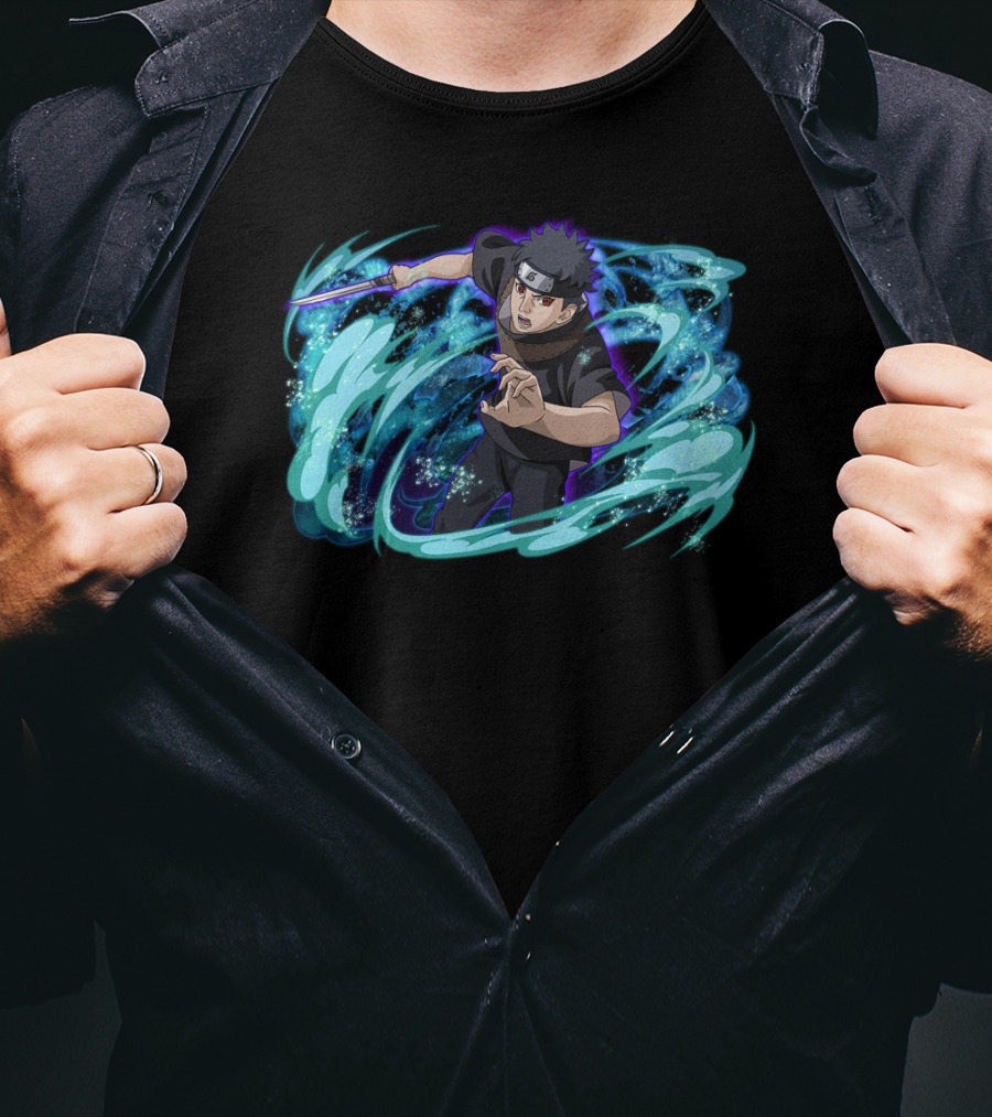 Shisui Uchiha Water Technique Anime Action Scene T-Shirt