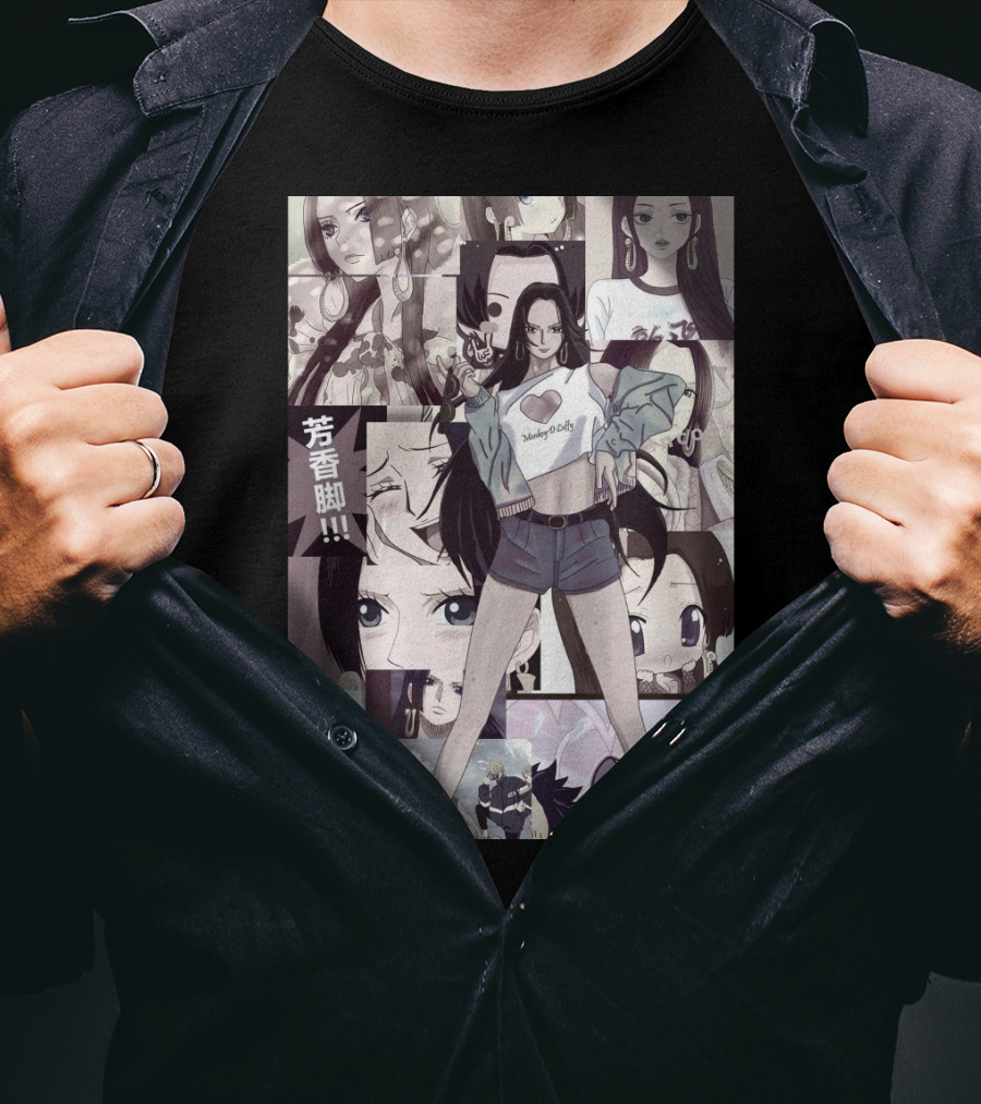 Hancock Boa Hancock Anime Collage Manga Styled Character Panels T-Shirt