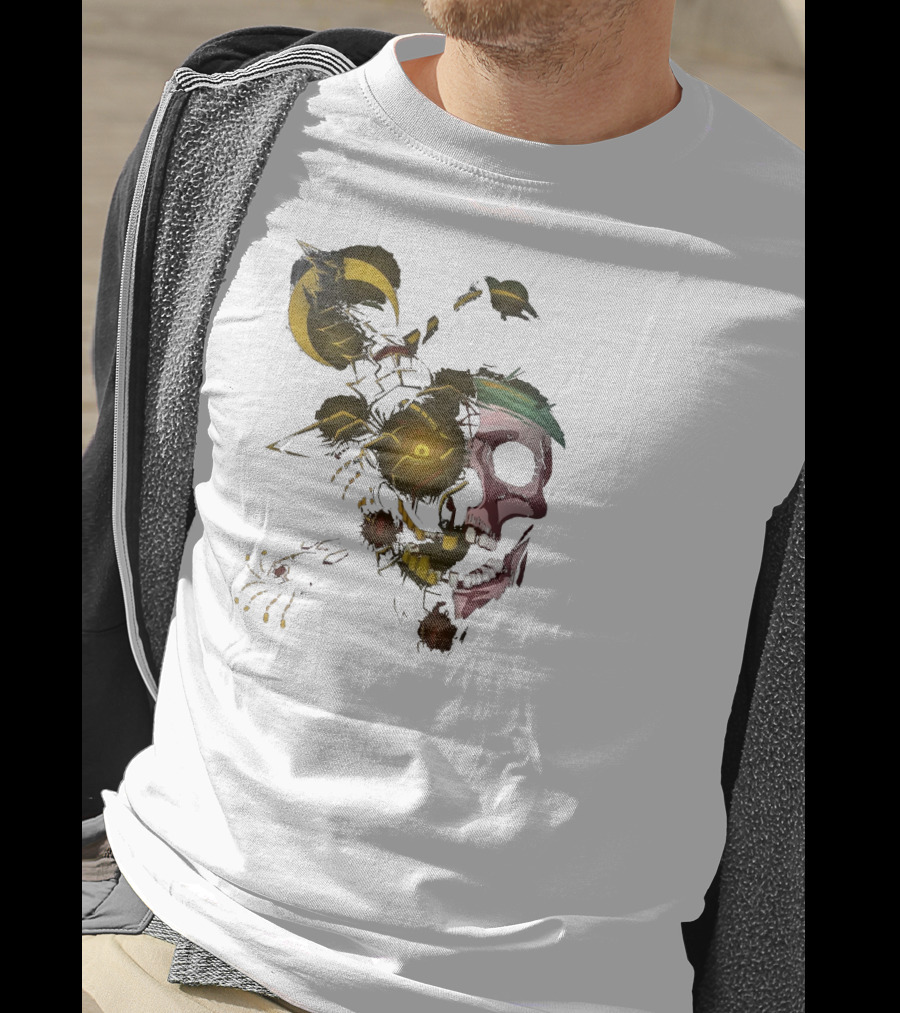 Blackbeard Pirates Skull And Lightning Crescent Moon T-Shirt