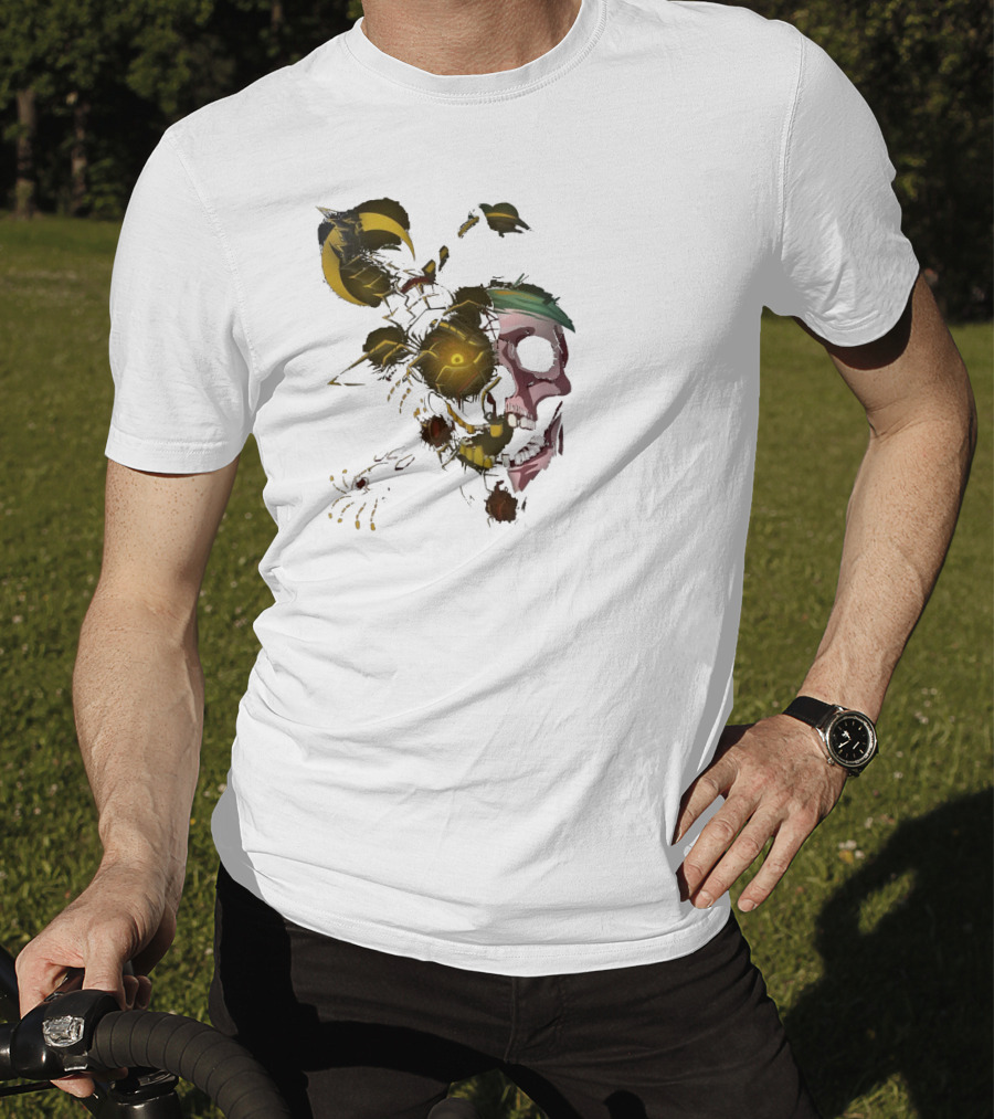 Blackbeard Pirates Skull And Lightning Crescent Moon T-Shirt