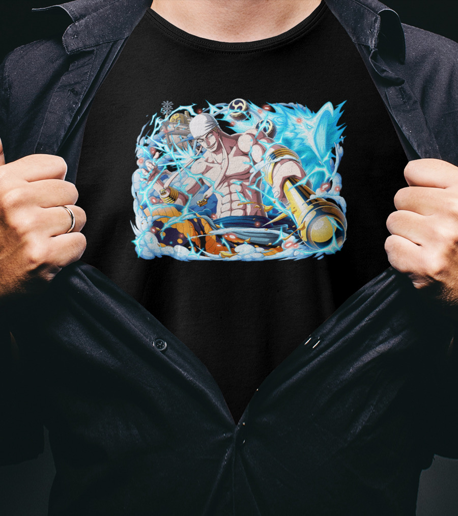 Energetic Lightning Enel Character Illustration One Piece T-Shirt