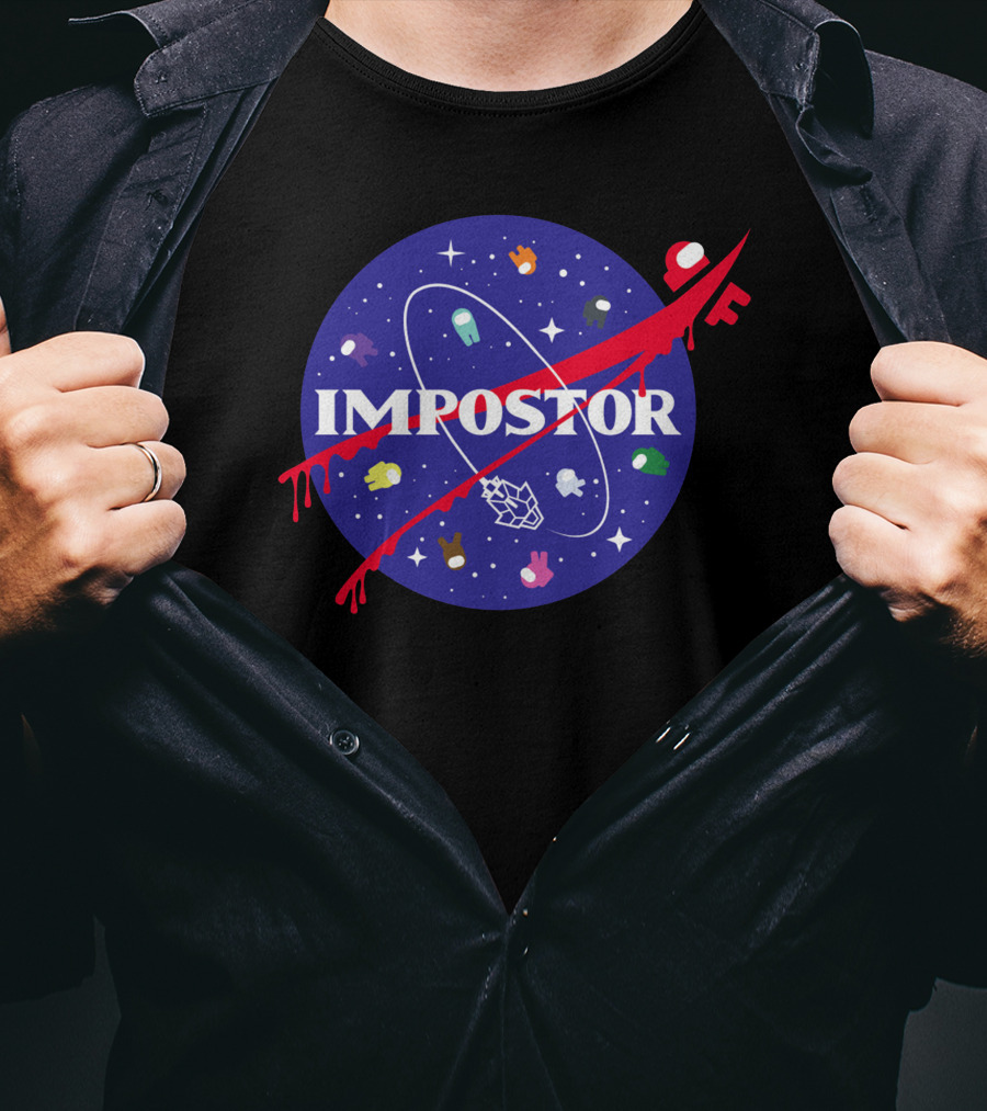 Impostor NASA Parody Among Us Crewmates In Space T-Shirt