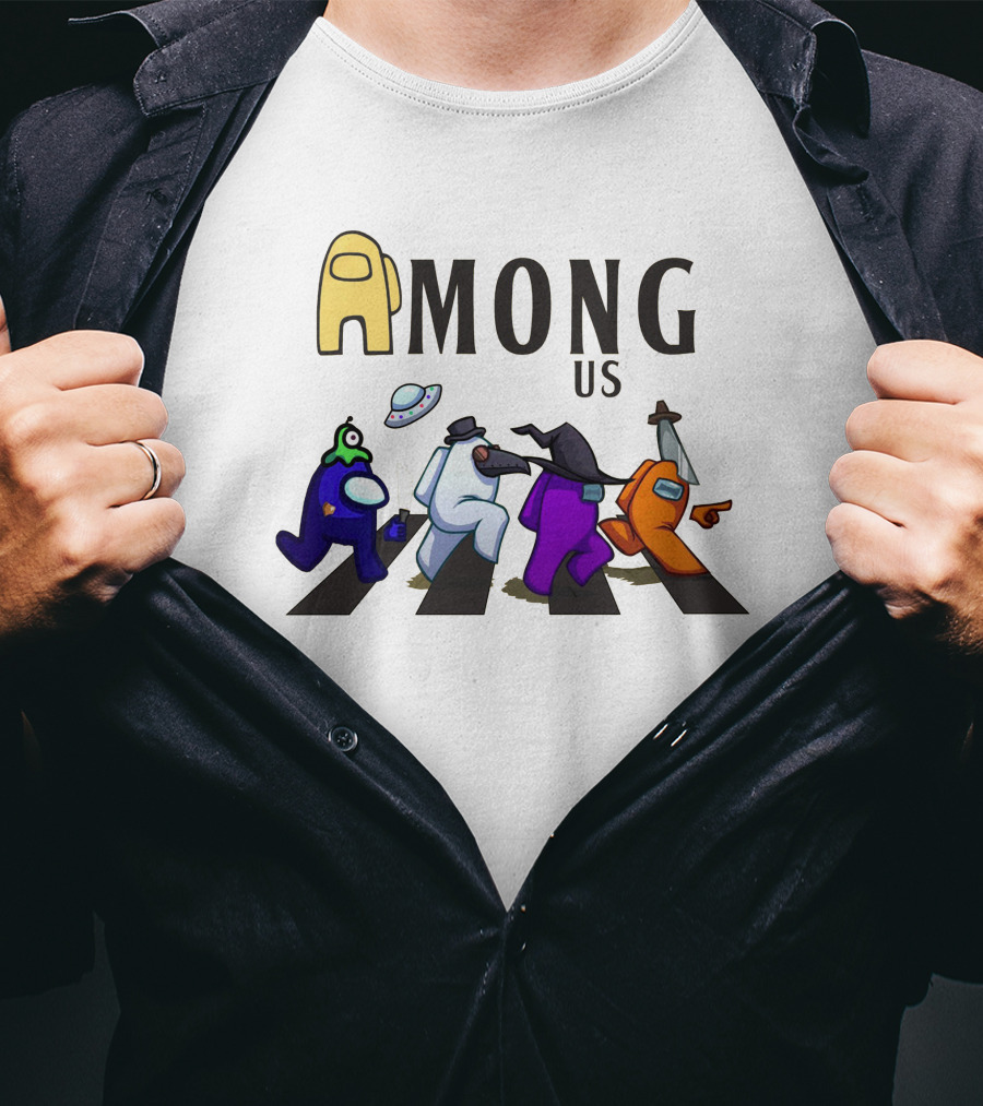 Cross Impostors Walking Street Among Us Characters T-Shirt