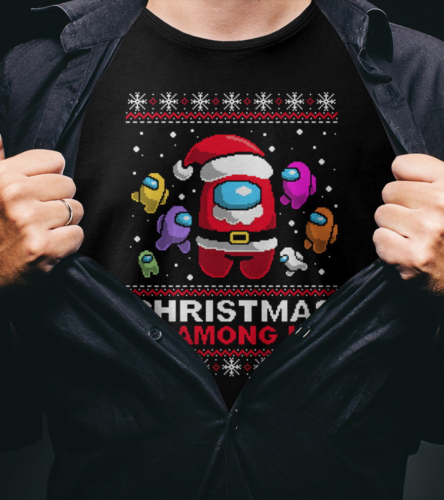 CHRISTMAS IS AMONG US Impostors Santa Snowflakes T-Shirt