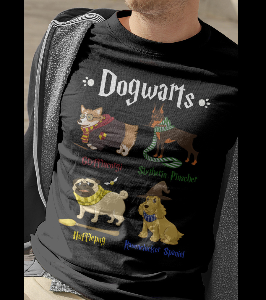Dogwarts Gryffincorgi Slytherin Pinscher Hufflepug Ravenclawker Spaniel T-Shirt