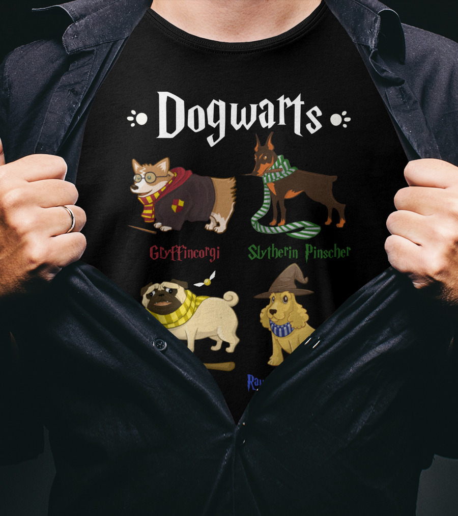 Dogwarts Gryffincorgi Slytherin Pinscher Hufflepug Ravenclawker Spaniel T-Shirt