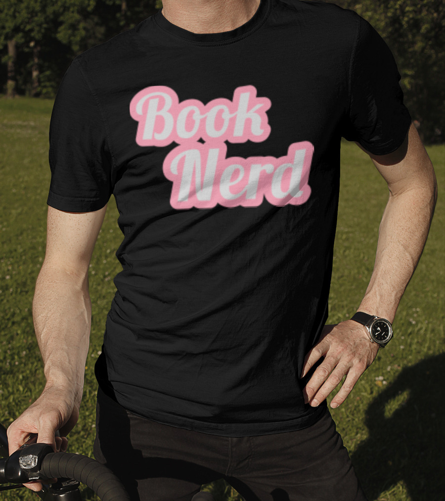 Book Nerd Back To School Style Pink Bubble Letters T-Shirt