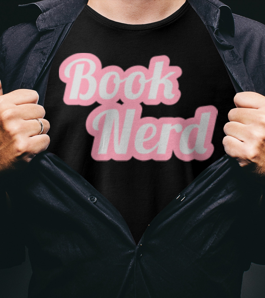 Book Nerd Back To School Style Pink Bubble Letters T-Shirt