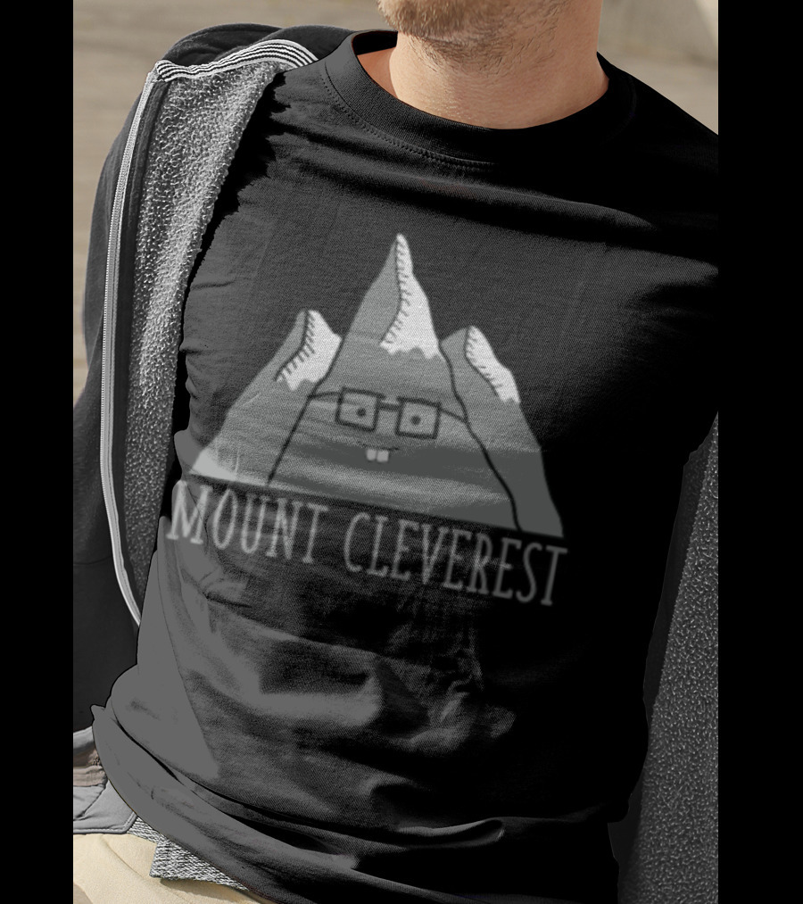 Mount Cleverest Funny Cartoon Mountain With Glasses Back To School T-Shirt