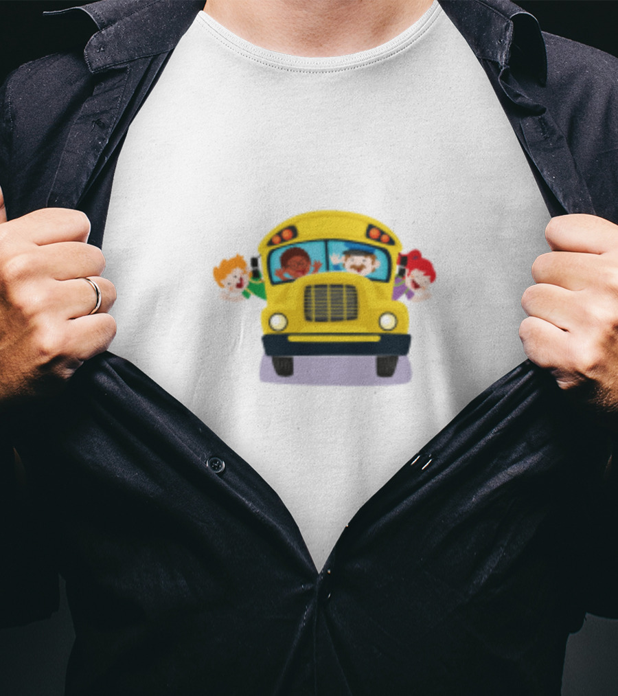 Back To School Bus BOSS With Smiling Kids On Yellow School Bus T-Shirt