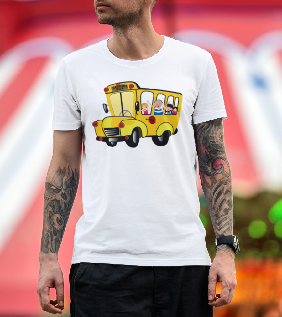 Cheerful School Bus Ride Back to School with Kids T-Shirt