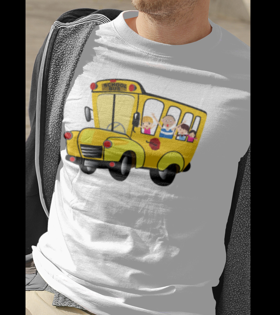 Cheerful School Bus Ride Back To School With Kids T-Shirt
