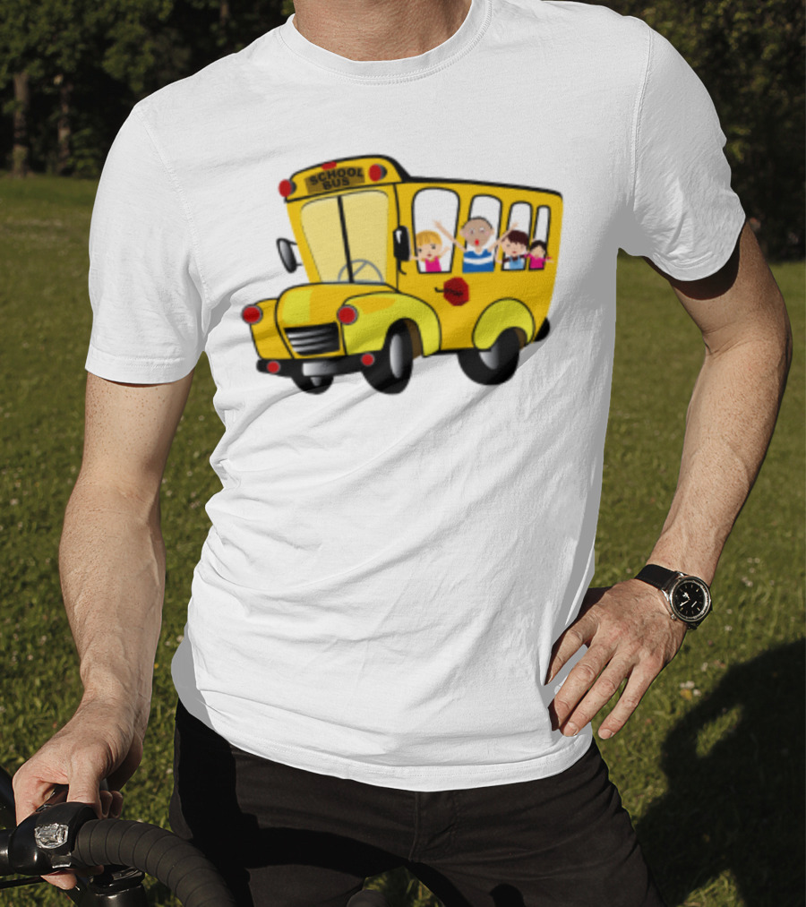 Cheerful School Bus Ride Back To School With Kids T-Shirt