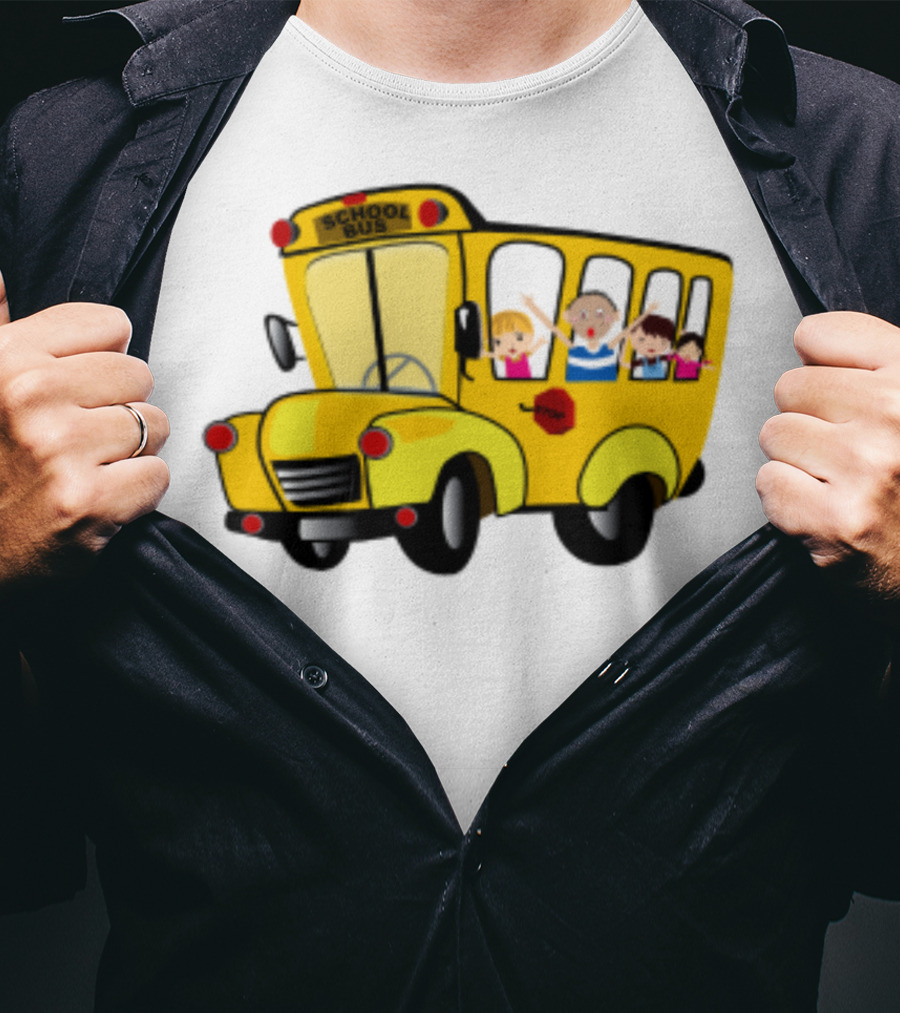 Cheerful School Bus Ride Back To School With Kids T-Shirt