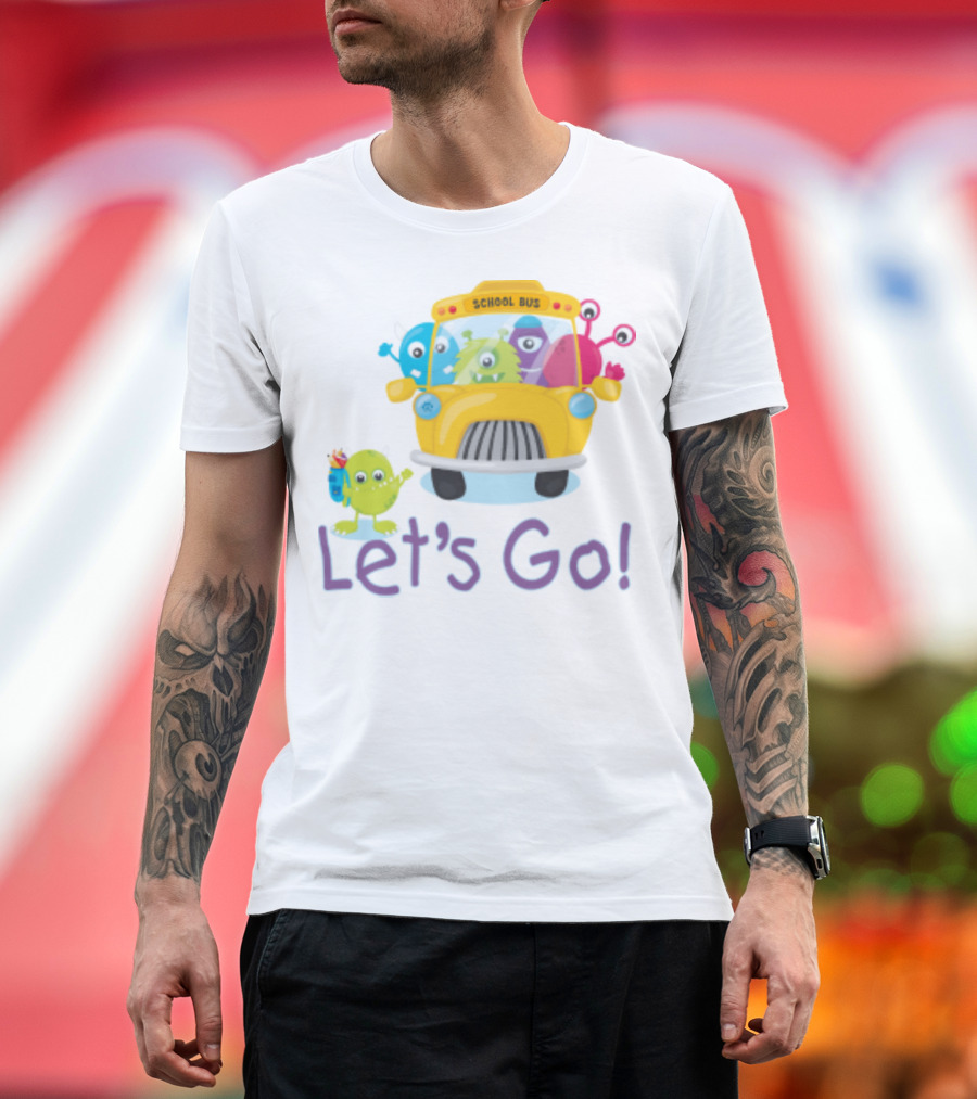 Let's Go Back to School with Colorful Monster School Bus Adventure T-Shirt