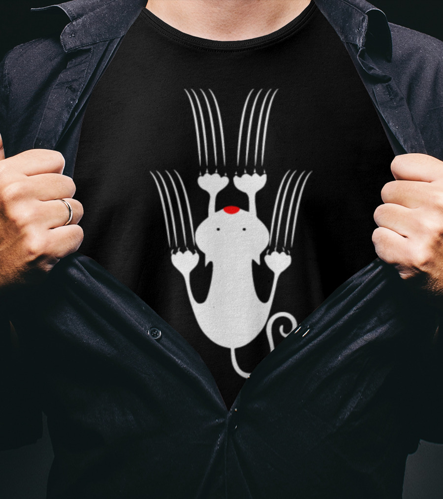 Playful Love Kitty Cats Clawing Upward T-Shirt