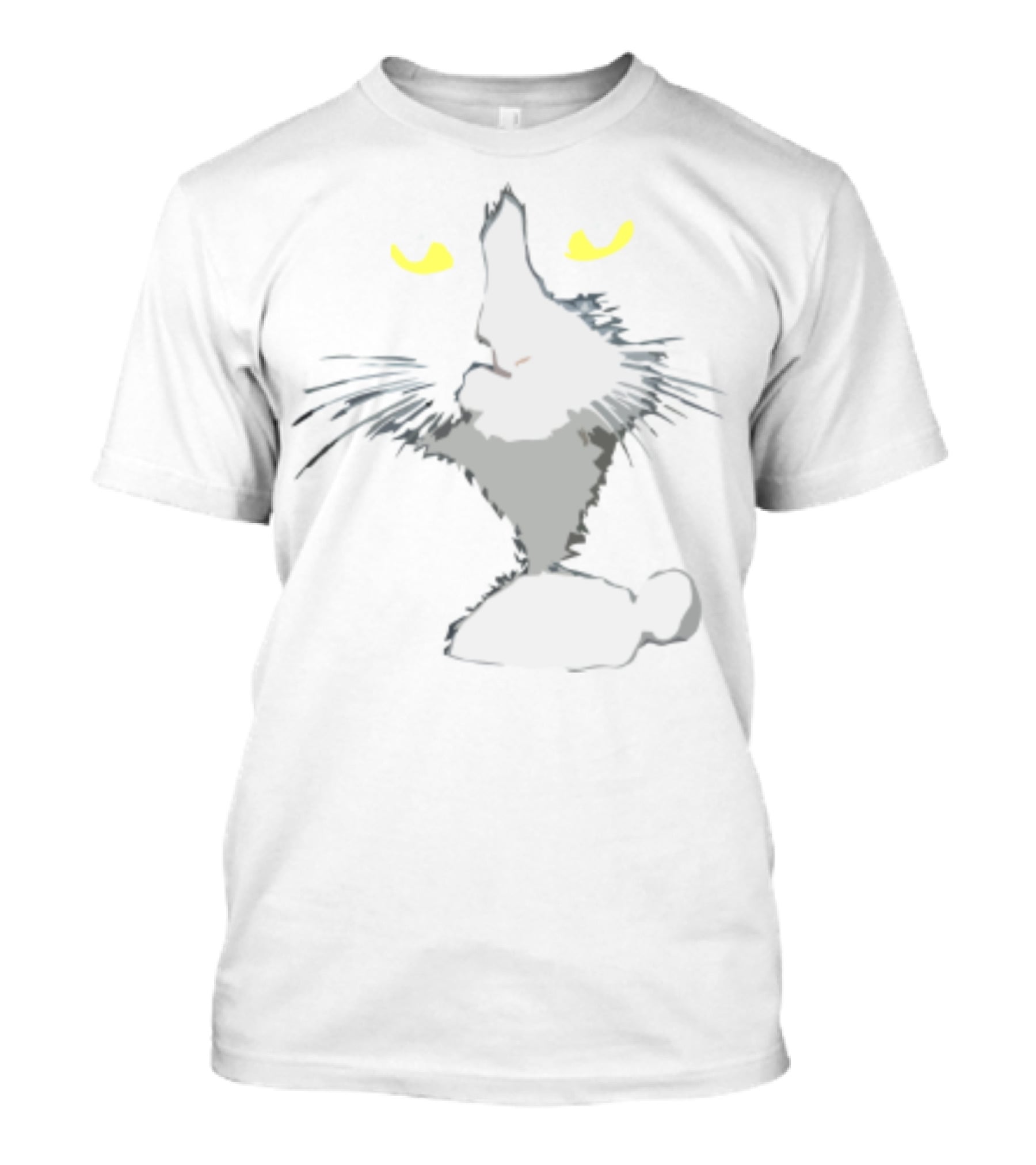 Intriguing Kitty Cats Illustration With Expressive Whiskers And Bright Eyes T-Shirt