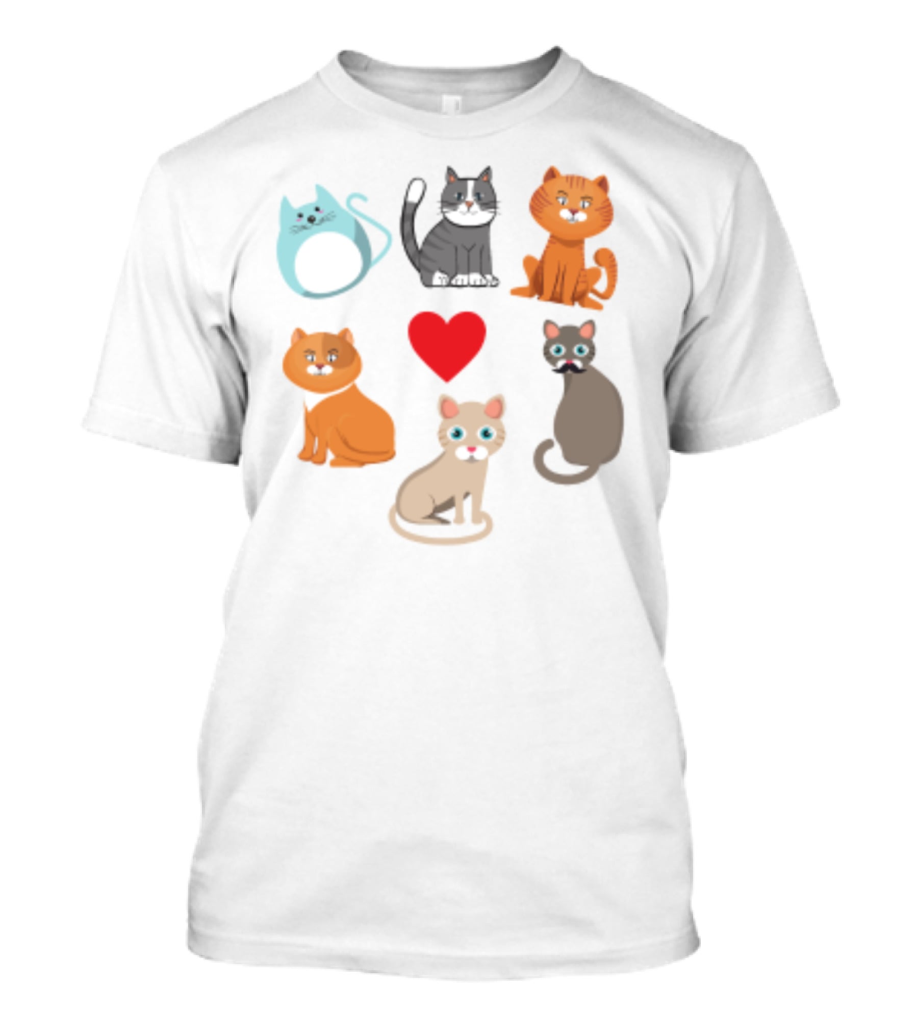Nice Kitty Love Adorable Cats And Heart T-Shirt