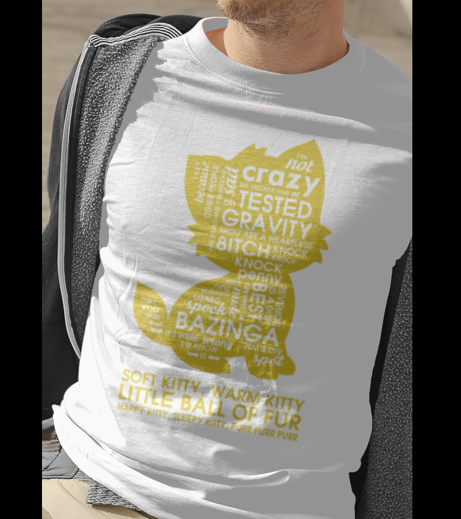 Soft Kitty, Warm Kitty, Crazy Kitty, Tested Gravity, Bazinga Little Ball Of Fur T-Shirt