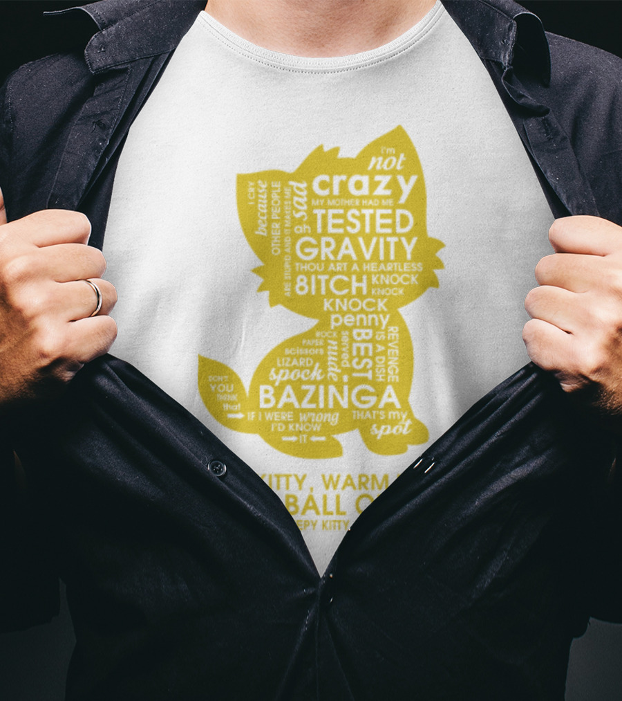 Soft Kitty, Warm Kitty, Crazy Kitty, Tested Gravity, Bazinga Little Ball Of Fur T-Shirt
