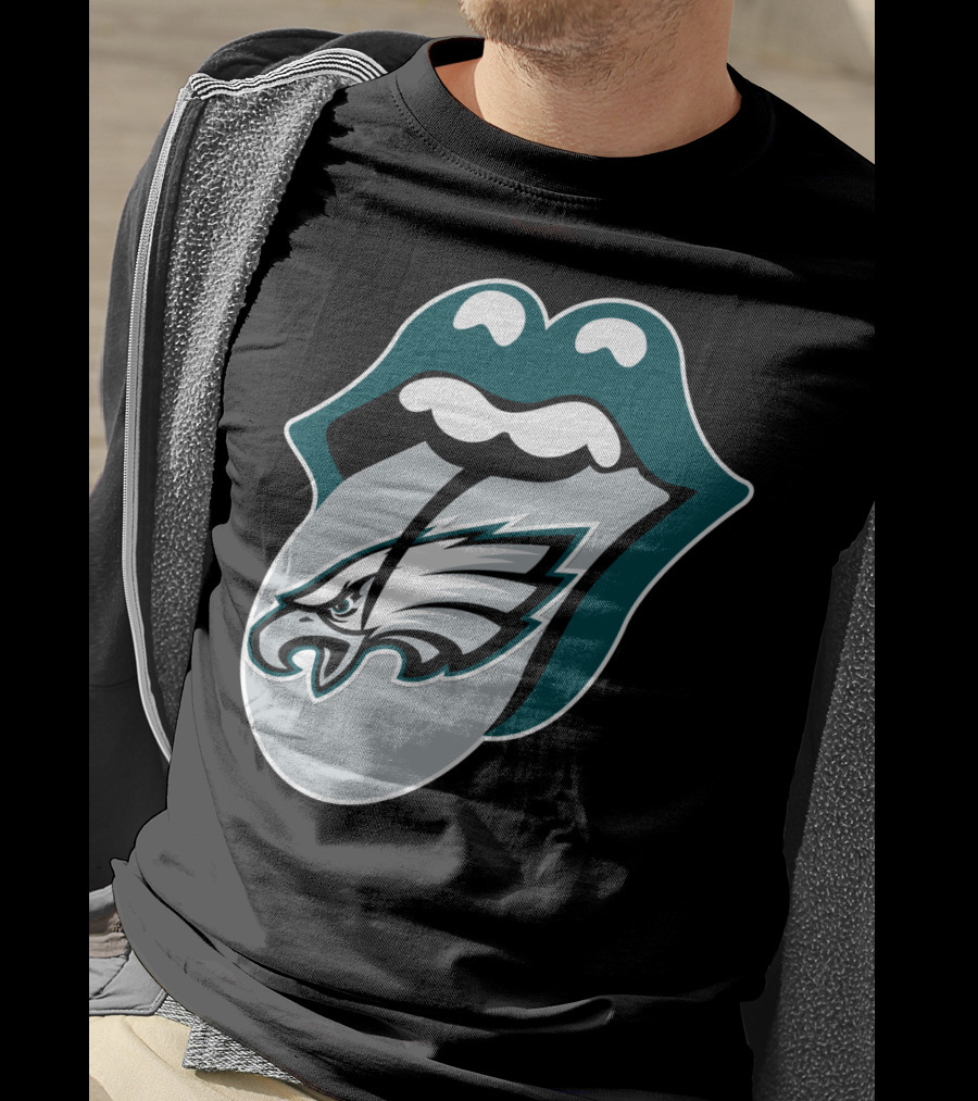 Rolling Stones Philadelphia Eagles Inspired Tongue T-Shirt
