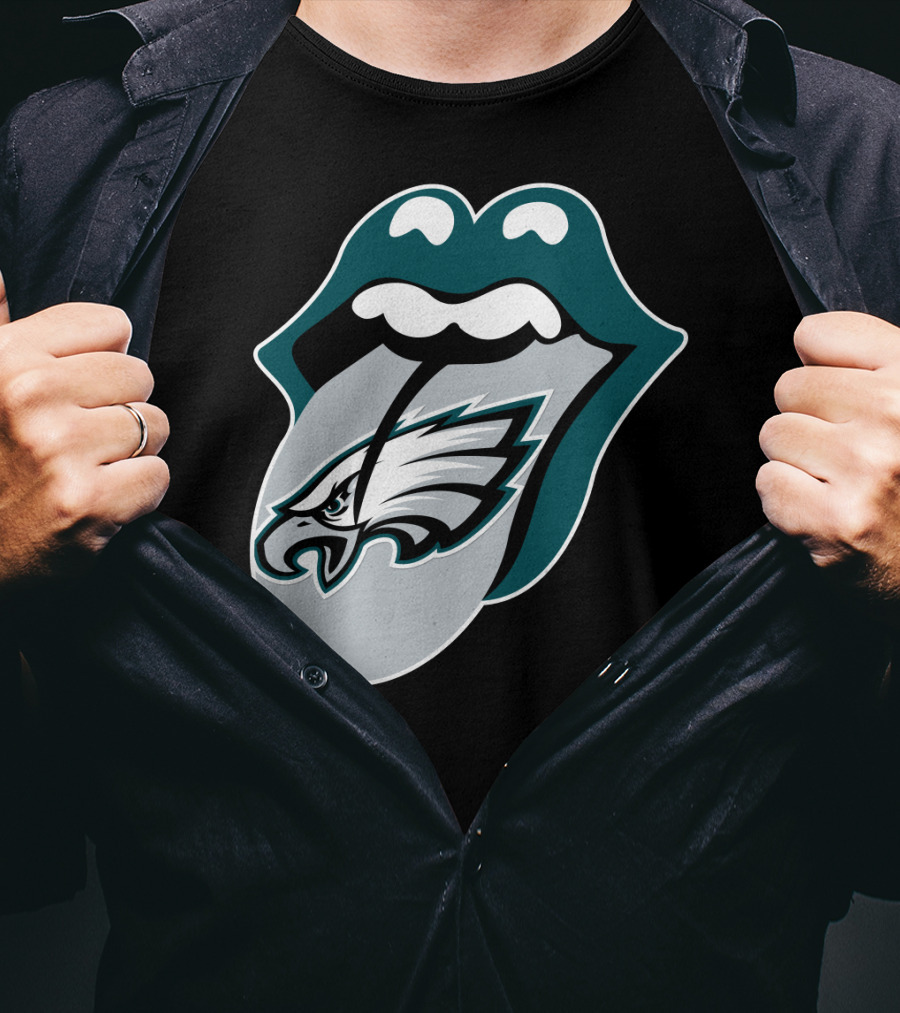 Rolling Stones Philadelphia Eagles Inspired Tongue T-Shirt